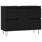 Vidaxl armoire de salle de bain noir 80x33x60 cm bois d'ing�nierie