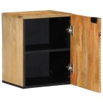 Vidaxl armoire de salle de bain suspendue marron bois massif manguier