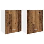 Vidaxl armoires suspendues 2 pi�ces  lyon  bois ancien 50 x 31 x 60 cm bois d'ing�nierie