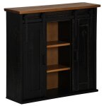 Vidaxl armoire suspendue halden 2 portes coulissantes noir pin Vidaxl armoire suspendue halden 2 portes coulissantes noir pin