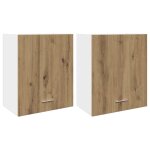 Vidaxl armoires suspendues 2 pi�ces  lyon  ch�ne artisanal 50 x 31 x 60 cm bois d'ing�nierie