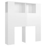 Vidaxl armoire de tte de lit blanc brillant 100x18, 5x102, 5 cm