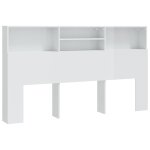 Vidaxl armoire de tête de lit blanc brillant 180x19x103, 5 cm Vidaxl armoire de tête de lit blanc brillant 180x19x103, 5 cm