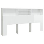 Vidaxl armoire de tête de lit blanc brillant 200x19x103, 5 cm Vidaxl armoire de tête de lit blanc brillant 200x19x103, 5 cm