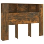 Vidaxl armoire de t�te de lit ch�ne fum� 140x18, 5x104, 5 cm