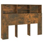 Vidaxl armoire de tête de lit chêne fumé 140x19x103, 5 cm Vidaxl armoire de tête de lit chêne fumé 140x19x103, 5 cm