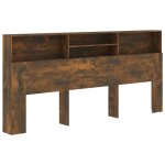 Vidaxl armoire de tête de lit chêne fumé 220x19x103, 5 cm Vidaxl armoire de tête de lit chêne fumé 220x19x103, 5 cm