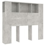 Vidaxl armoire de t�te de lit gris b�ton 120x18, 5x102, 5 cm