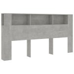Vidaxl armoire de tte de lit gris bton 200x18, 5x104, 5 cm