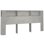 Vidaxl armoire de t�te de lit gris b�ton 220x18, 5x104, 5 cm