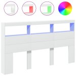 Vidaxl armoire tte de lit avec led blanc 180x17x102 cm