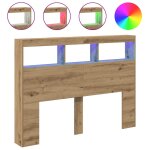 Vidaxl armoire tête de lit avec led chêne artisanal 140x17x102 cm Vidaxl armoire tête de lit avec led chêne artisanal 140x17x102 cm
