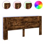 Vidaxl armoire t�te de lit avec led ch�ne fum� 220x16, 5x103, 5 cm