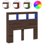 Vidaxl armoire t�te de lit avec led ch�ne marron 120x17x102 cm