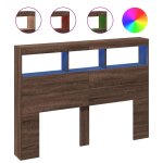Vidaxl armoire tête de lit avec led chêne marron 140x17x102 cm Vidaxl armoire tête de lit avec led chêne marron 140x17x102 cm