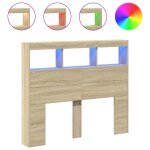 Vidaxl armoire t�te de lit avec led ch�ne sonoma 120x17x102 cm