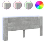 Vidaxl armoire tte de lit avec led gris bton 220x16, 5x103, 5 cm