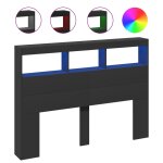 Vidaxl armoire tte de lit avec led noir 140x17x102 cm