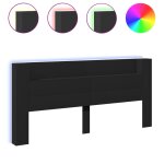 Vidaxl armoire t�te de lit avec led noir 220x16, 5x103, 5 cm