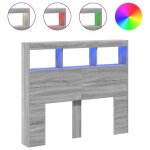 Vidaxl armoire t�te de lit avec led sonoma gris 120x17x102 cm