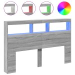 Vidaxl armoire tête de lit avec led sonoma gris 160x17x102 cm Vidaxl armoire tête de lit avec led sonoma gris 160x17x102 cm