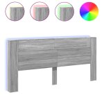 Vidaxl armoire t�te de lit avec led sonoma gris 220x16, 5x103, 5 cm