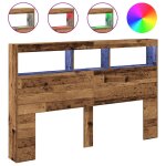 Vidaxl armoire t�te de lit avec led vieux bois 160x17x102 cm