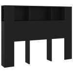 Vidaxl armoire de tte de lit noir 140x18, 5x104, 5 cm