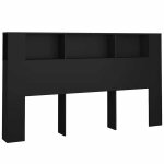 Vidaxl armoire de t�te de lit noir 180x18, 5x104, 5 cm