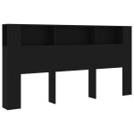 Vidaxl armoire de tte de lit noir 200x18, 5x104, 5 cm