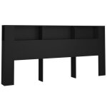 Vidaxl armoire de t�te de lit noir 220x18, 5x104, 5 cm