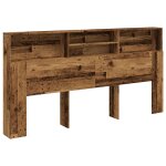 Vidaxl armoire de t�te de lit vieux bois 200x19x103, 5 cm