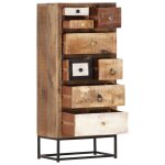 Vidaxl armoire � tiroirs 45 x 30 x 105 cm bois de r�cup�ration massif