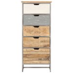 Vidaxl armoire � tiroirs 45x30x105 cm bois de manguier massif