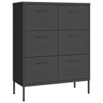 Vidaxl armoire � tiroirs anthracite 80x35x101, 5 cm acier