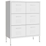 Vidaxl armoire � tiroirs blanc 80x35x101, 5 cm acier