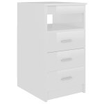 Vidaxl armoire  tiroirs blanc brillant 40x50x76 cm bois d'ingnierie
