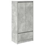 Vidaxl armoire avec tiroir gris b�ton 55, 5x34x119, 5 cm bois ing�nierie