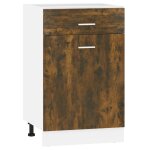 Vidaxl armoire � tiroirs  lyon  ch�ne fum� 50 x 46 x 81, 5 cm bois d'ing�nierie