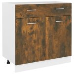 Vidaxl armoire � tiroirs  lyon  ch�ne fum� 80 x 46 x 81, 5 cm bois d'ing�nierie