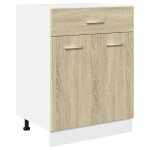 Vidaxl armoire � tiroirs  lyon  ch�ne sonoma 60 x 46 x 81, 5 cm bois d'ing�nierie