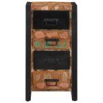 Vidaxl armoire � tiroir multicolore 40x40x90 cm bois de r�cup�ration