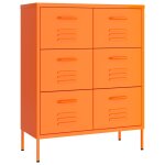 Vidaxl armoire à tiroirs orange 80x35x101, 5 cm acier Vidaxl armoire à tiroirs orange 80x35x101, 5 cm acier