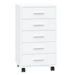 Vidaxl armoire � tiroirs avec roulettes blanc brillant bois ing�nierie