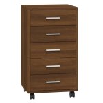 Vidaxl armoire � tiroirs avec roulettes ch�ne marron bois d'ing�nierie