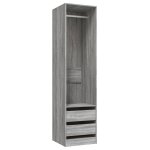 Vidaxl armoire avec tiroirs sonoma gris 50x50x200 cm bois d'ingnierie