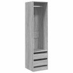 Vidaxl armoire avec tiroirs sonoma gris 50x50x200 cm bois d'ing�nierie