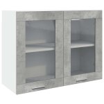 Vidaxl vitrine suspendue  lyon  gris bton 80 x 31 x 60 cm
