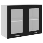 Vidaxl armoire en verre suspendue  lyon  noir 80x31x60 cm