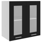 Vidaxl armoire en verre suspendue  lyon  noir 60x31x60 cm